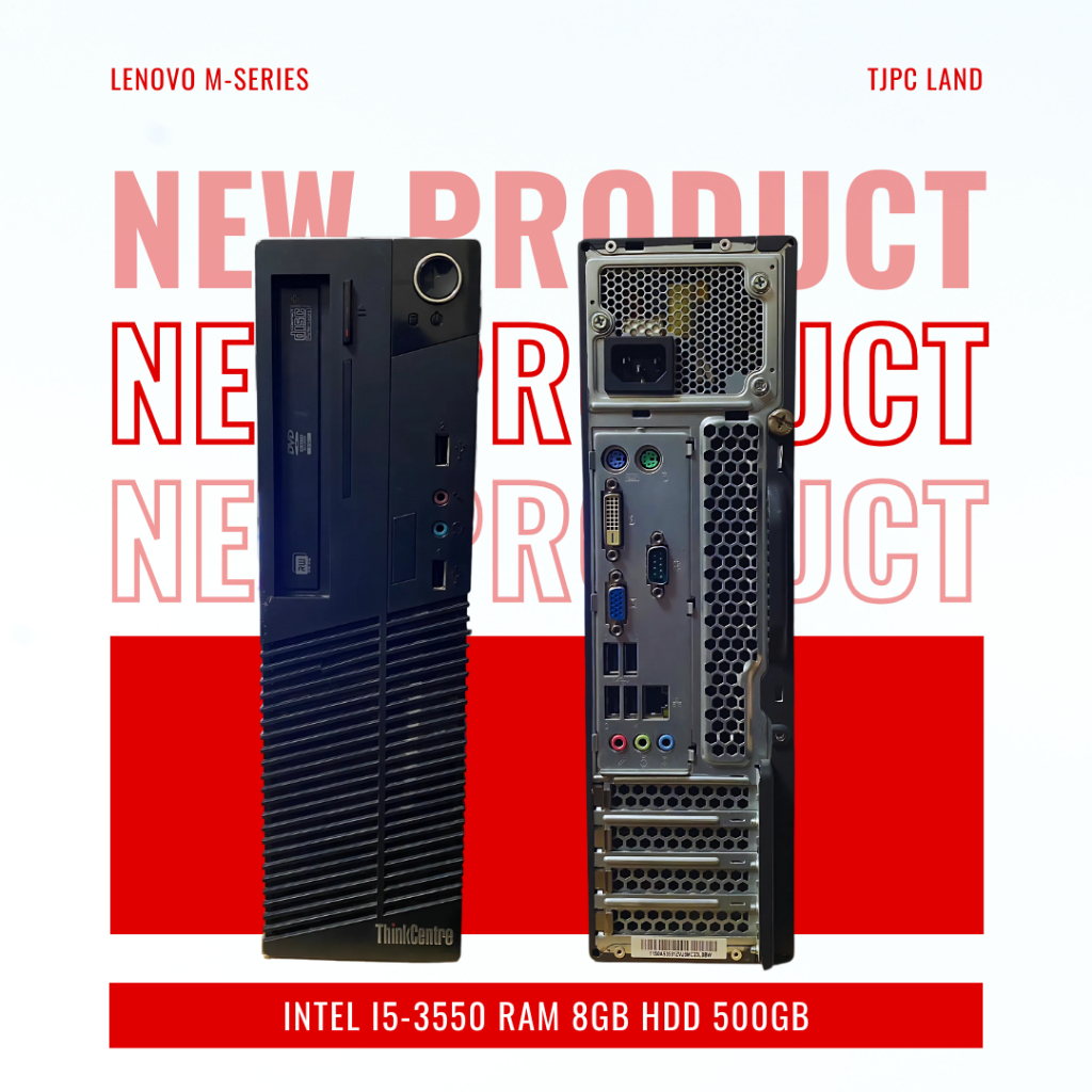 LENOVO PC CORE I5-3550 | RAM 8GB | HDD 500 | SECOND HAND ลงโปรแกรมพร้อมใช้งาน แถมฟรีสาย AC 1 เส้น