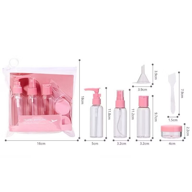 เซ็ตขวดแบ่งครีม สบู่เหลว แชมพู สำหรับพกพาเดินทาง (7ชิ้น/เซ็ต)