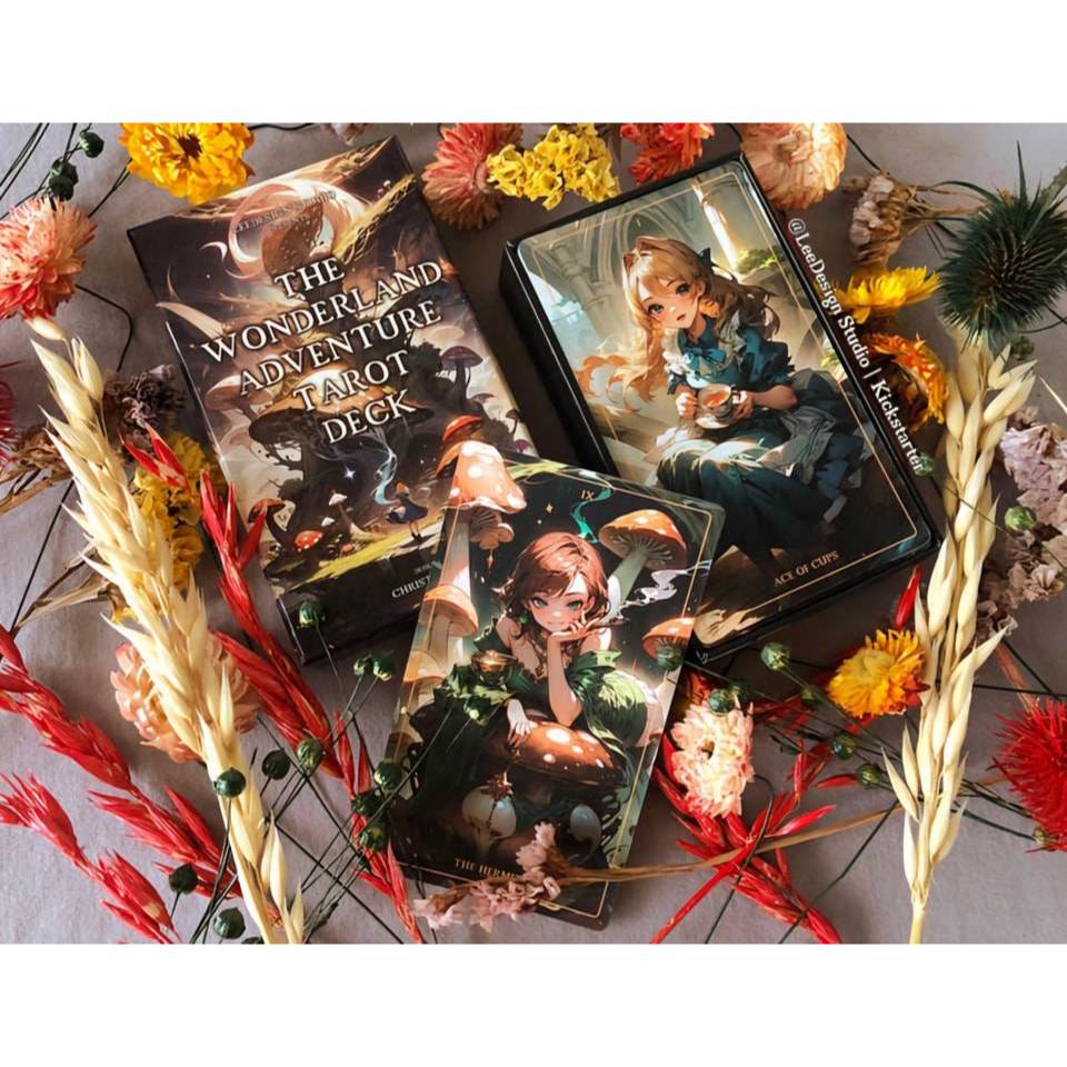 The Wonderland Adventure Tarot ไพ่ยิปซีแท้ธีมวันเดอร์แลนด์ขอบสีทองหรูหรา/ ไพ่ทาโร่ต์/ Tarot/ cards