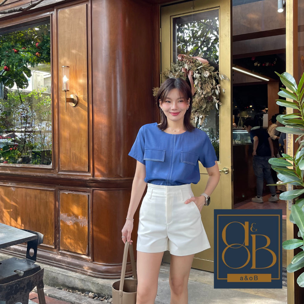 a&oB LINE BLOUSE (JEANS COLOR)