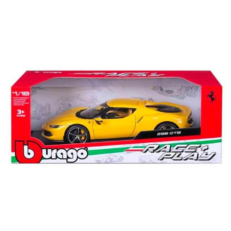 โมเดลรถ 1:18 Ferrari Race & Play Series 296 GTB [Bburago]