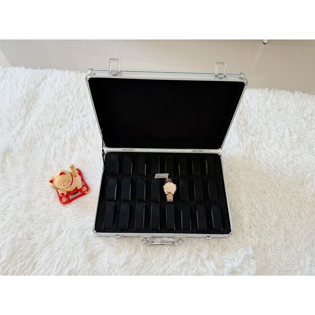 กล่องนาฬิกา 6 12 24 เรือน กรอบอลูมิเนียม Watch Box กล่องใส่นาฬิกา กล่องของขวัญ อลูมิเนียมอัลลอยด์ - รูปที่ 6