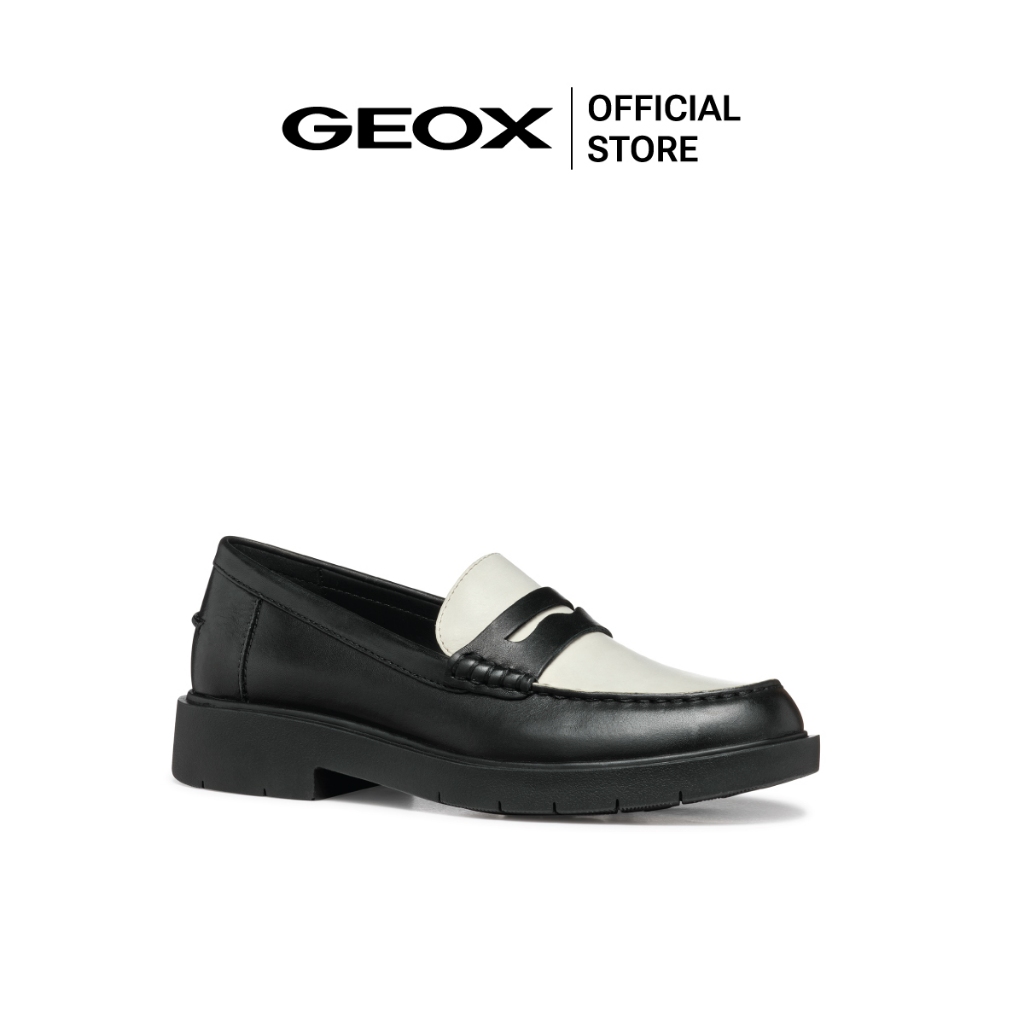 GEOX รองเท้าโลฟเฟอร์ผู้หญิง รุ่น D SPHERICA EC1 - BLACK/LT SAND SS25 (D25QRAC9B5VF_S5BKXX)