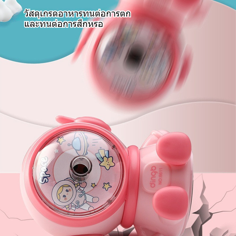 พร้อมส่งกบเหลาดินสอ รุ่นใช้มือหมุน ไม่ต้องจับดินสอเวลาเหลาลายมนุษย์อวกาศ - รูปที่ 3