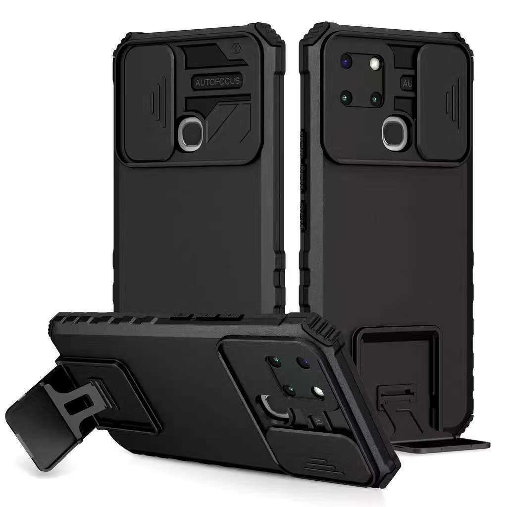 เคสหุ่ยนต์ สไลด์กล้อง ตั้งได้ For Xiaomi Redmi 10 10C 10A  9A 9T 9C 8 8A Poco X3 M3 Redmi A1 A2 A3 กันกระแทก ขาตั้ง
