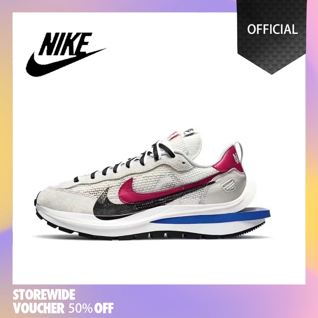 สินค้าอย่างเป็นทางการ Nike Sacai x VaporWaffle royal fuchsia รองเท้ากีฬาสำหรับบุรุษและสตร