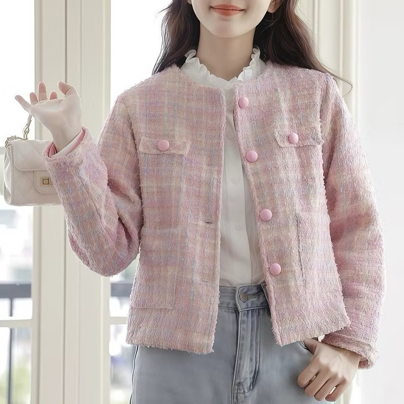 เสื้อคลุมผ้าทวิตคุณหนูคุณใจ สีชมพู รหัส A102