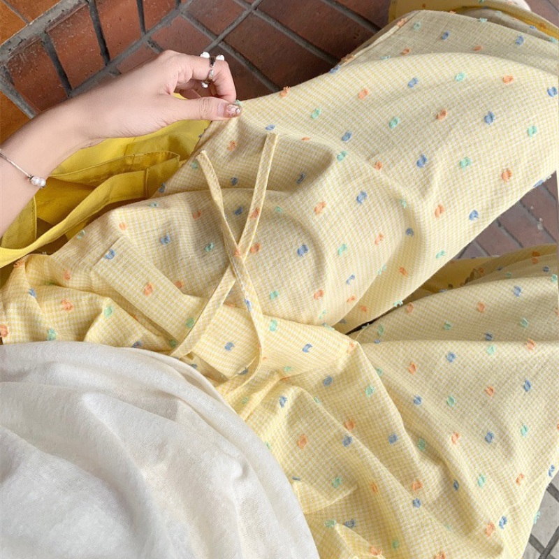 🧡กางเกงลำลอง กางเกงขายาว เชือกรูด จุดสีรุ้ง สีสวยอ่อนโยนมาก M-2XL| ส่งไวจากไทย - รูปที่ 5