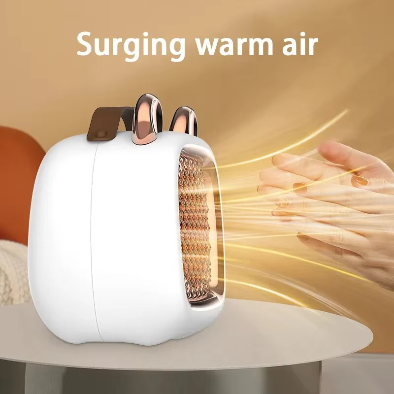 พัดลมร้อนไฟฟ้า ฮีตเตอร์พกพา เครื่องทำความร้อน 500W Electric Room Space Portable Fan Heater