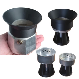 กรวยกรอกกาแฟ Bialetti Moka Pot Express ทรงลึก กว้าง 3 cup 6 คัพ+ ที่รองกรวยกรองกาแฟ