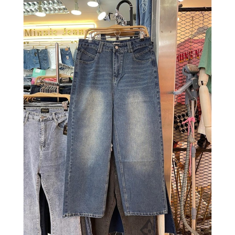 Minne Jeans 𓂃𓈒𓏸 รวมสียีนส์กางเกงยีนส์ ทรงขากระบอกใหญ่ โทนสีคือมาแรงมากสาวอวบ