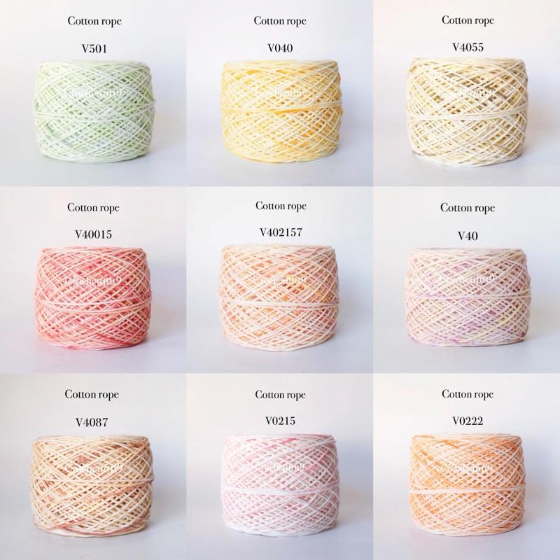 เชือกฟอกนิ่มสีเหลือบ รหัส V เกรด A ย้อมเทคนิคพิเศษ