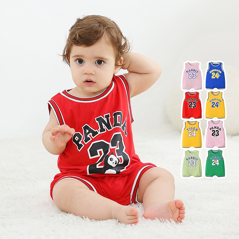summer_baby1688 (สินค้าพร้อมส่ง)ชุดเด็กผู้ชาย/เด็กผู้หญิง ชุดบาสเด็ก ชุดฤดูร้อนสไตล์กีฬา ชุดเด็กทารกแรกเกิดผ้าฝ้าย