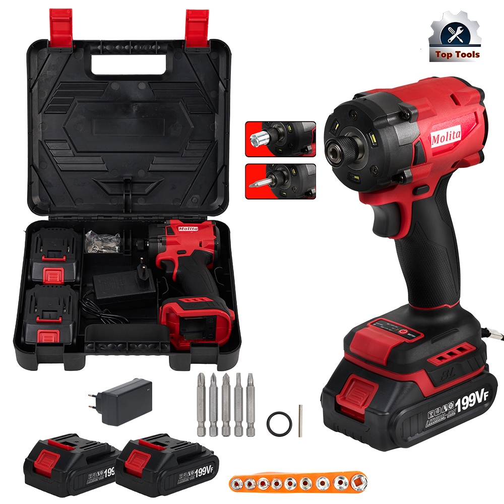 MOLITA ไขควงไร้สาย 199V แบตเตอรี่ 2 ก้อน ไขควงกระแทกไร้สาย ไขควงไฟฟ้า สว่านไขควง ไขควงไฟฟ้าไร้สาย เครื่องมือเจาะไร้สายมอ