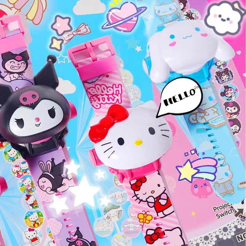 นาฬิกาข้อมือเด็กลายการ์ตูนนาฬิกาไฟฉาย เปิดฝาคได้   ส่งด่วน ส่งจากไทย 5ลาย สั่งผ่าน shopee store TF