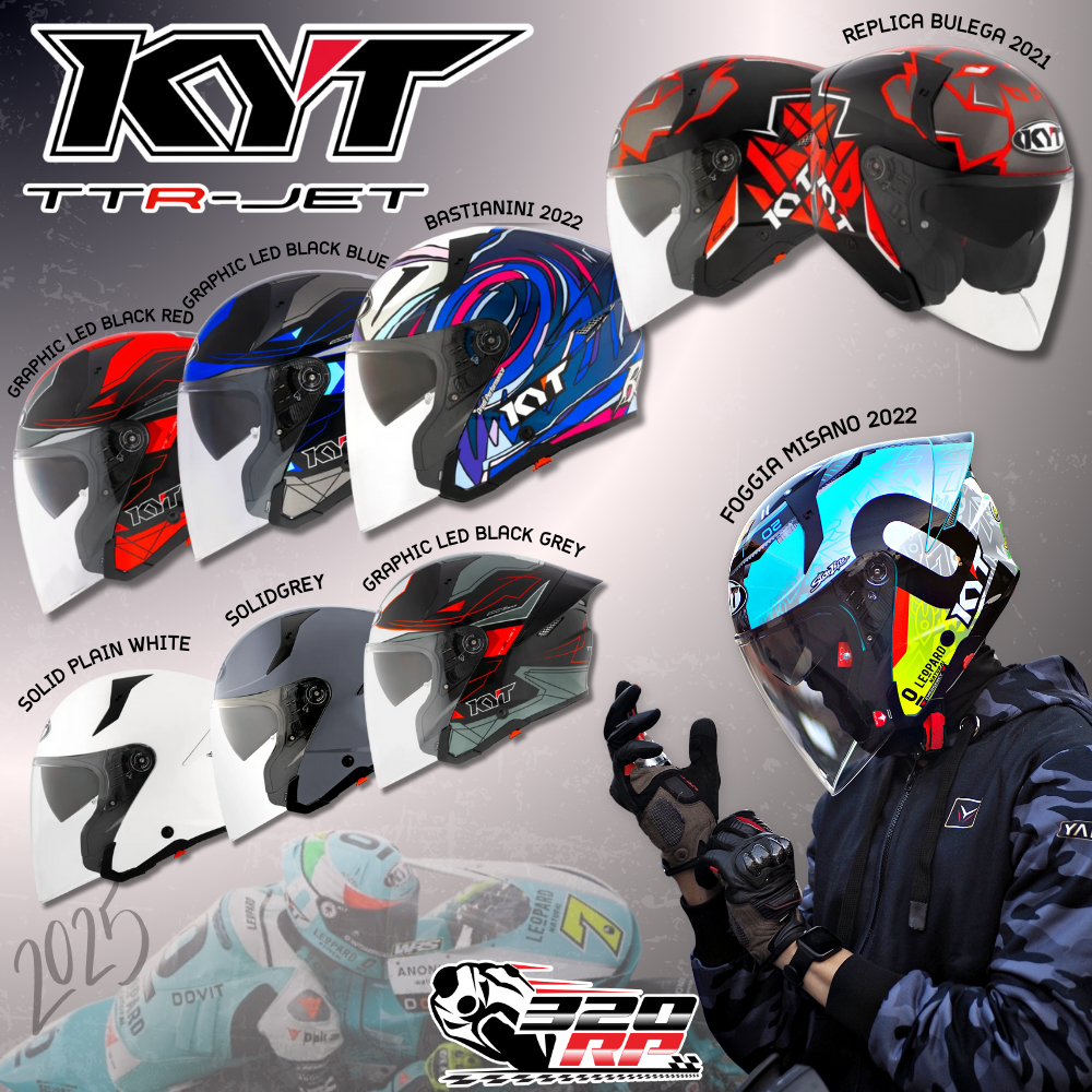 หมวกกันน๊อค+ชิลด์แต่ง หมวกกันน็อคครึ่งใบ KYT TTR-JET / ลายใหม่ล่าสุด ส่งไว!!! SP.Bike