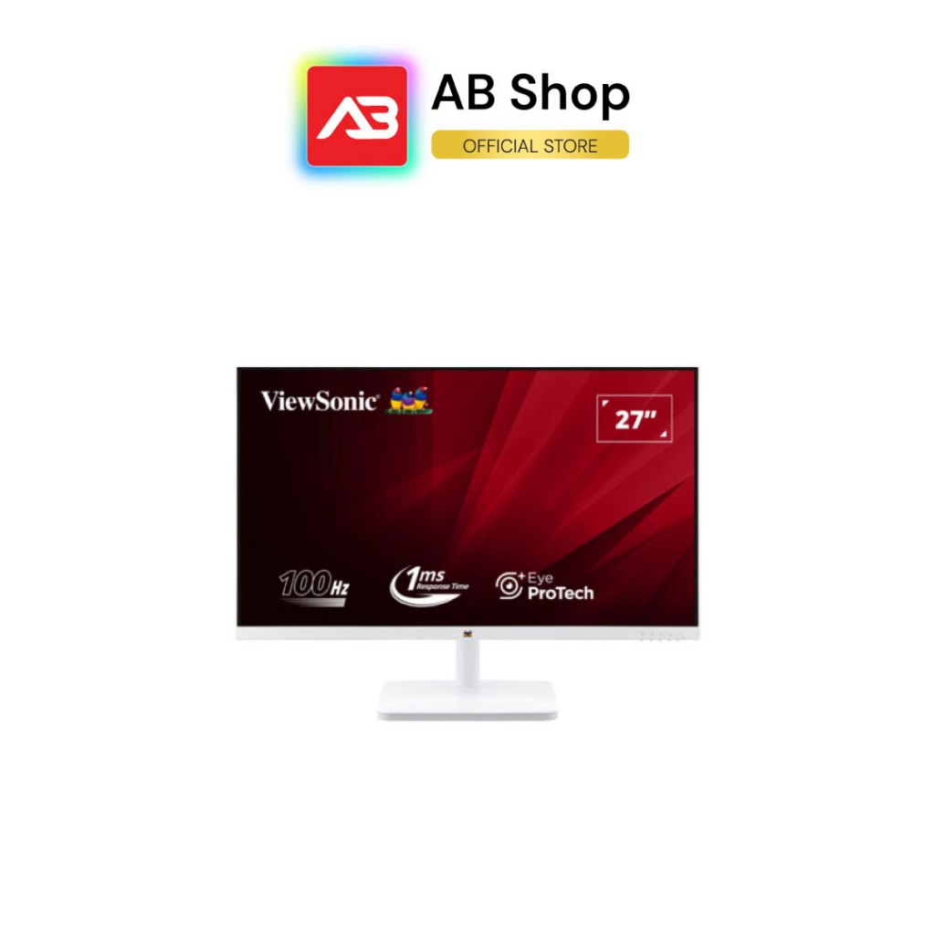 ViewSonic Monitor 27″ IPS FHD(1920×1080) 100Hz Blue Light Filter รุ่น VA2732-H-W(สีขาว)