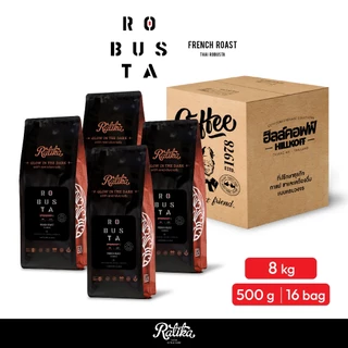Ratika | ยิ่งซื้อ ยิ่งลด เมล็ดกาแฟคั่ว Ratika Coffee Robusta : กาแฟราติก้า โรบัสต้าแท้ 100% คั่วเข้ม 500g. 6 / 8 / 10 KG