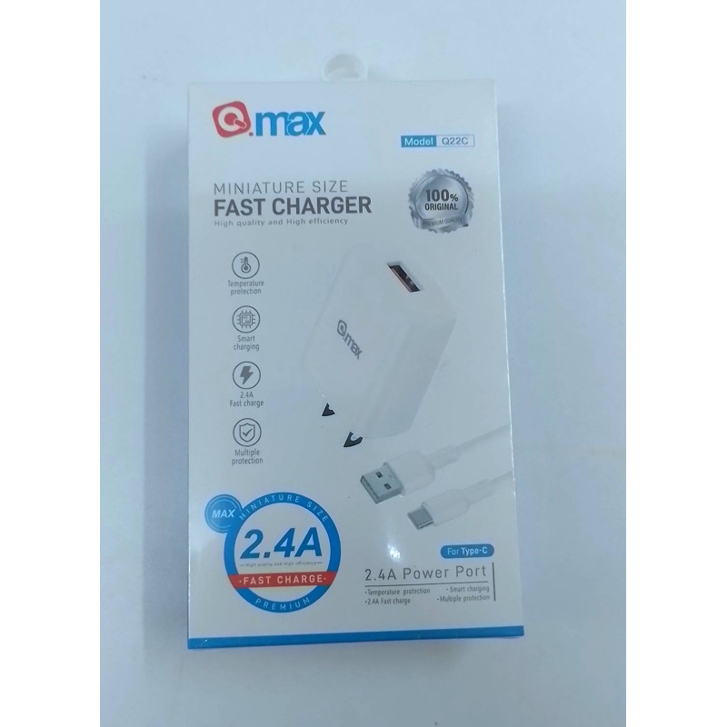 อแดปเตอร์+สายชาร์จ D-Powerรุ่น Q22C USB 2.4A 2Port ชาร์จเร็ว สำหรับ Micro / ip / Type-C แท้100%