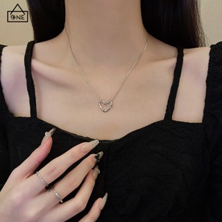 COD❤️สร้อยคอไทเทเนียมเหล็กจี้หัวใจเรียบง่ายสไตล์เกาหลีโซ่ไหป…