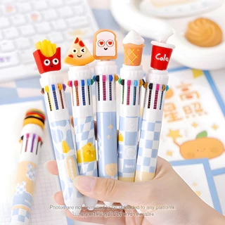 24Hr ปากกาหลายสี 10สี ปากการูปอาหาร 10C pen ปากการูปแฮมเบอร์เกอร์ ปากการูปขนมปัง ปากการูปพิซซ่า ปากการูปเฟรนช์ฟราย