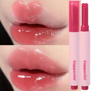 M467 Cappuvini ลิปกลอสหัวใจ เนื้อเจลลี่ ฉ่ำวาว สีสวย กันน้ํา ให้ความชุ่มชื้น 6 สี