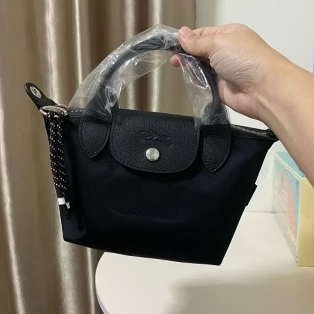 ปรับถอดสาย (การ์ด/ถุงกระดาษ) FRANCE ถือ/สะพายข้าง Econyl ไนล่อน XS/S/L Le Pliage Energy Top Handle กระเป๋าผู้หญิง