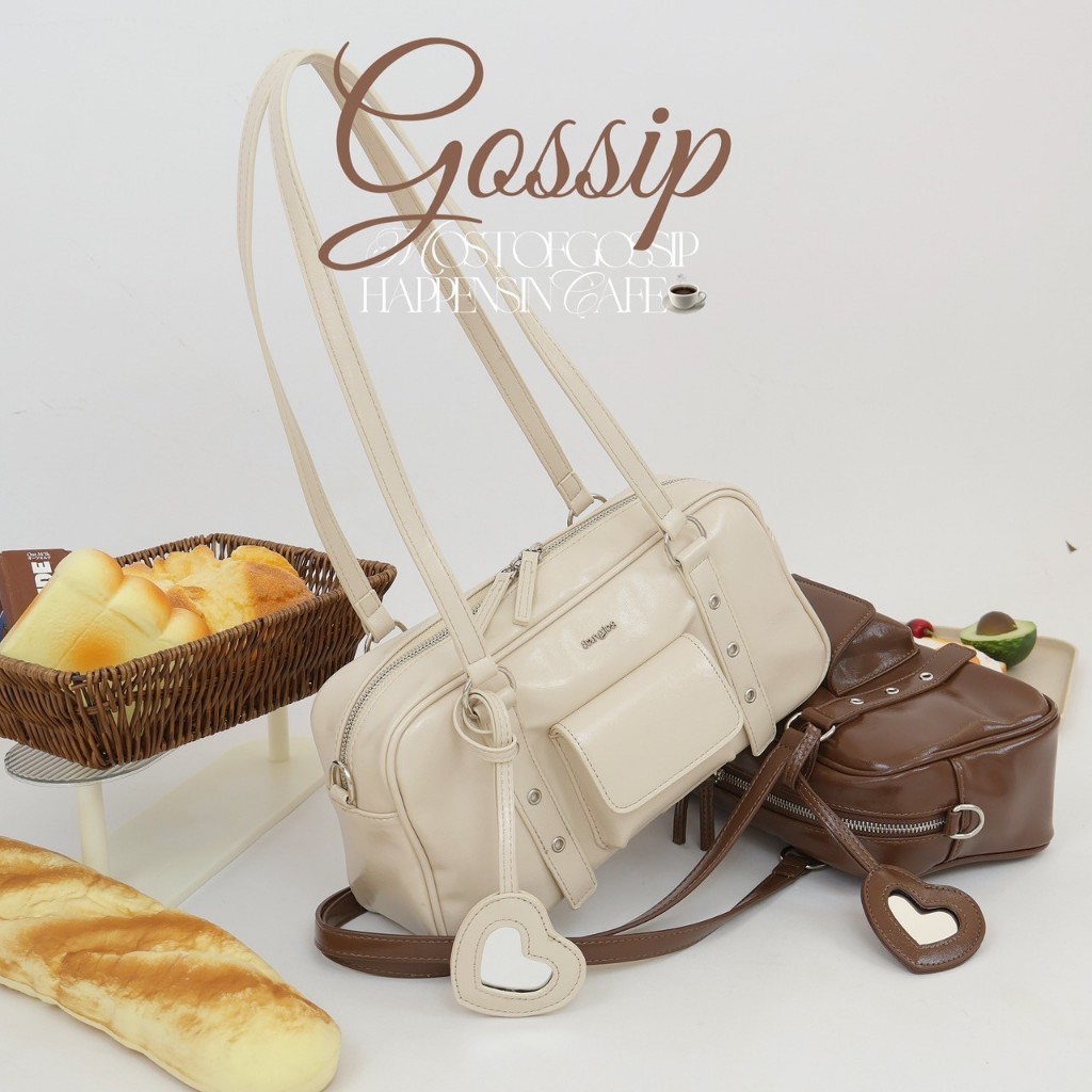 8anglesshop - 💗🎧กระเป๋า Gossip (Ballet bag) ขนาด11นิ้ว ฟรี กระจกหัวใจ + สายยาว by 8angles shop D090