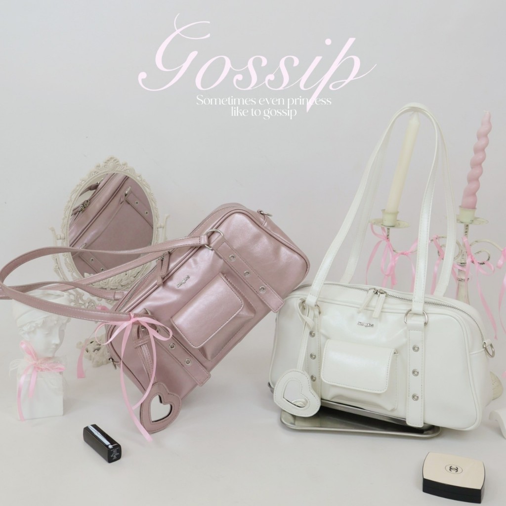 8anglesshop - 💗🎧กระเป๋า Gossip (Ballet bag) ขนาด11นิ้ว ฟรี กระจกหัวใจ + สายยาว by 8angles shop D090