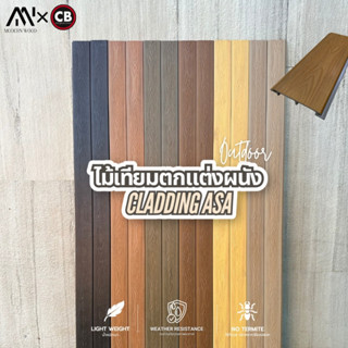 ไม้เทียม Cladding ( Outdoor ) ทำฝ้า ทำผนัง ภายนอก ยาว 1.95 แ…