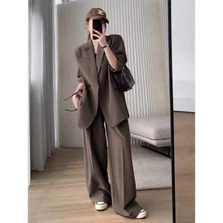 SUIT-21 ชุดเซ็ตสูท เสื้อสูท Blazer เสื้อ+กางเกง ชุดสูทใส่ทำงาน S-3XL สาวพลัสไซส์ใส่ได้ สินค้าพร้อมส่ง