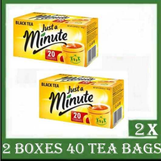 (Promotion) 2 x Just A Minute Black Tea 40 Tea Bags จัสอะมินิทแบล็คที แพ็ค 20 ซอง 2 Boxes