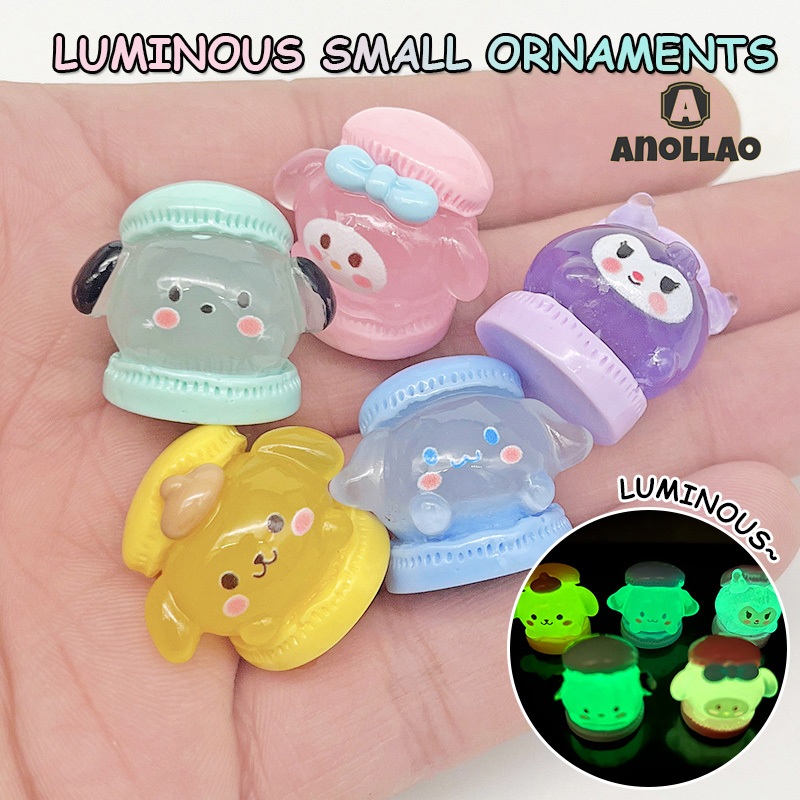 เครื่องประดับเรืองแสงสามมิติ เครื่องประดับขนาดเล็ก รูปปั้นขนาดเล็กภูมิทัศน์ไมโครเรืองแสง ตกแต่งเรืองแสง ✨Anollao