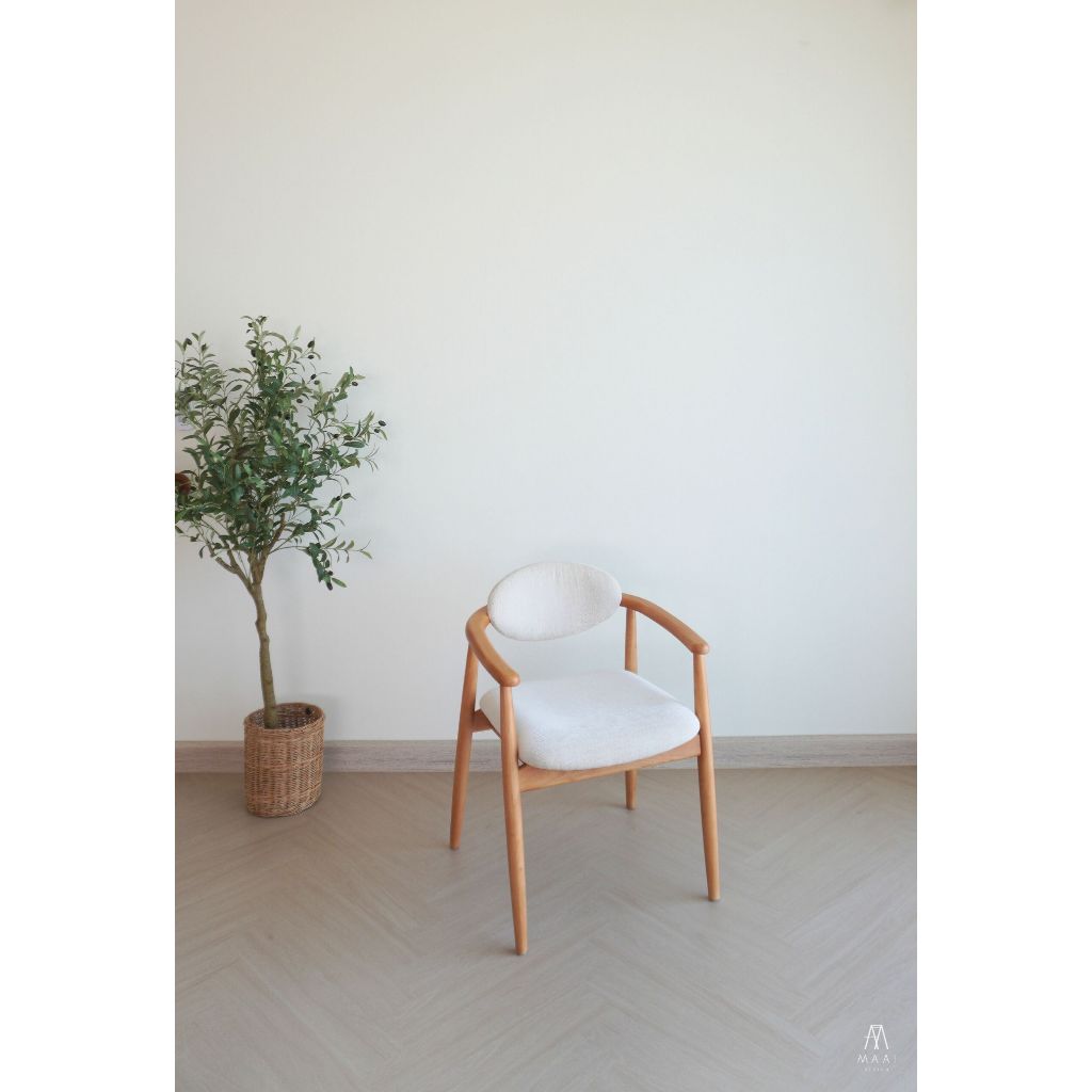 MAAI Design Kiroku chair เก้าอี้เบาะผ้าฝ้าย/หนัง หนานุ่ม มีที่พักแขน เก้าอี้สไตล์ญี่ปุ่น
