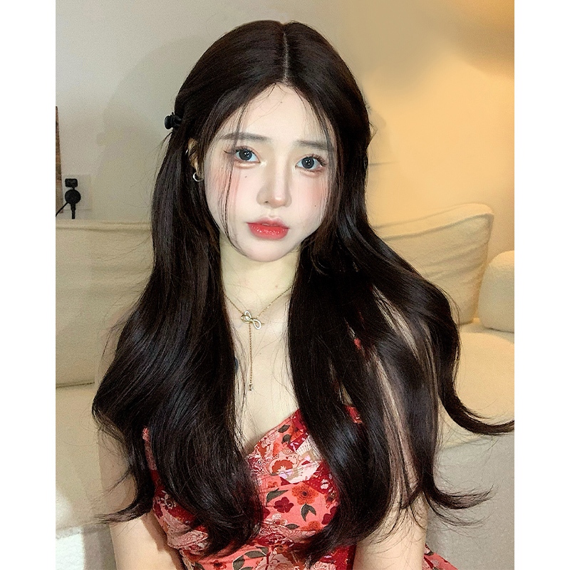 GDS Wigs วิกผมกึ่งทอมือตัว T ลอนแกนใหญ่สีน้ำตาลเข้ม ไม่มีหน้าม้า (ยาว 57 cm) ราคา ถูกที่สุด ดีลบีเคเค แกลเลอรีภาพที่ 5