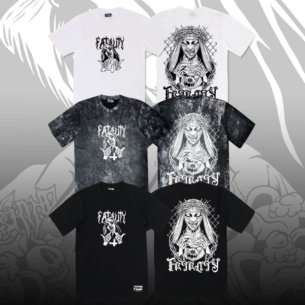 BEHIND เสื้อยืด “ FATALITY “ แขนสั้น แขนยาว แนวสตรีท Oversize เสื้อยืดชาย หญิง