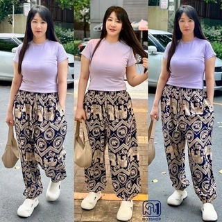 ฺB กางเกงช้างขาจั๊มพลัสไซส์3XL+ กางเกงผ้าไหมญี่ปุ่นนุ่มสบาย ไม่ต้องรีด กางเกงขาจั๊มสาวอวบ ( ขาจั้มไซส์ใหญ่ 3XL +)