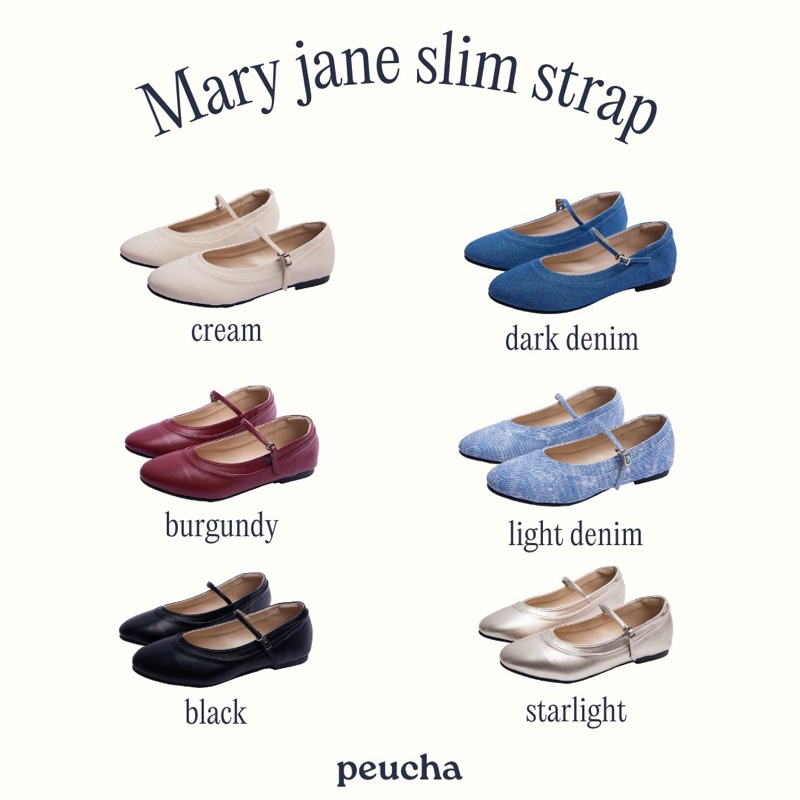 Peucha soft Mary jane - slim strap แมรี่เจนสายเล็กพื้นนุ่ม