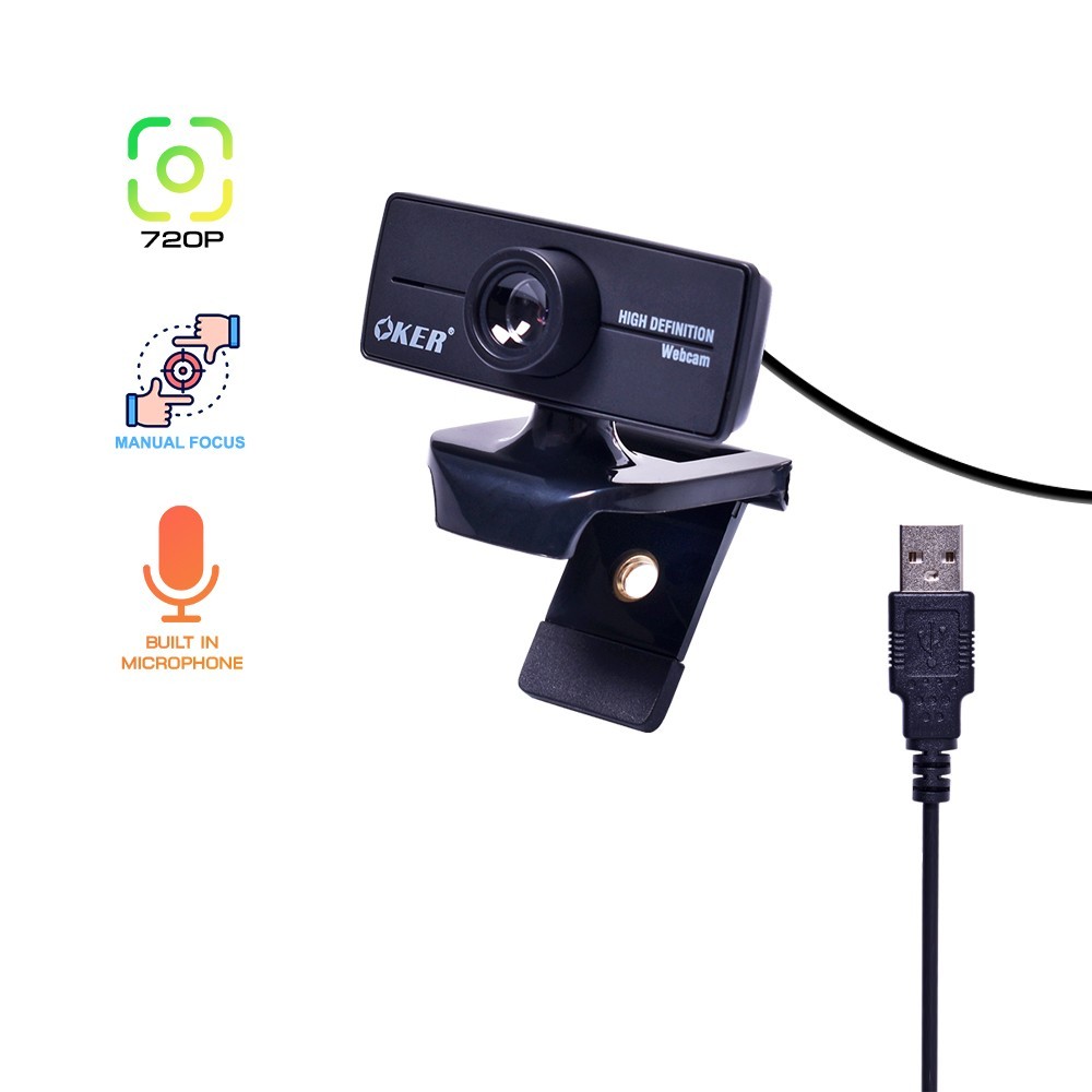 OKER กล้องเว็บแคมหัวเสียบ USB WEB CAMERA HD WEBCAM OE-A18