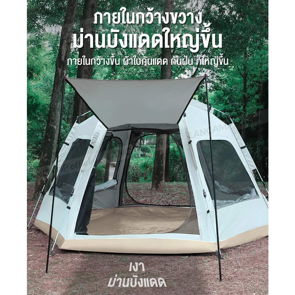 เต็นท์สนาม กางอัตโนมัติ ขนาด 3-4 คน และ 5-8 คน 2 ประตู 4 หน้าต่าง thumbnail 8