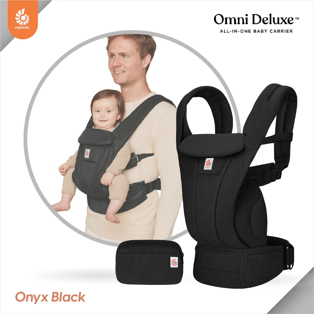 Ergobaby เป้อุ้มเด็ก รุ่น Omni Deluxe Mesh - Onyx Black สำหรับ 0-48 เดือน รุ่นใหม่ล่าสุด