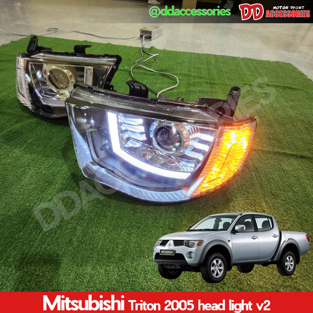 ไฟหน้า Triton 2005 2006 2007 2008 2009 2011 2013 ลาย v2 LED bar งานสวยมาก