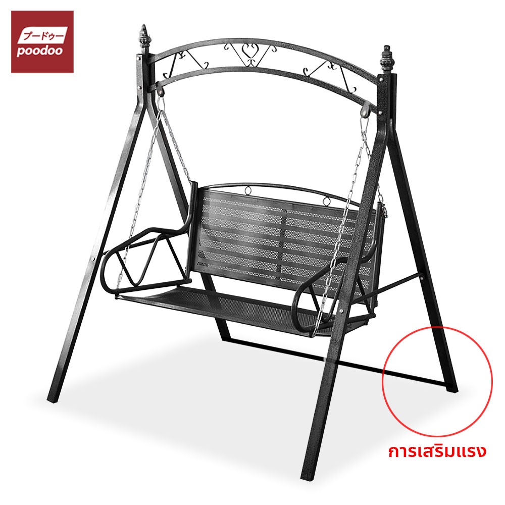 【รุ่นหนา】ชิงช้าเหล็ก เก้าอี้ชิงช้า 2ที่นั่ง garden swing chair เปลไกว แข็งแรง ชิงช้าสนาม