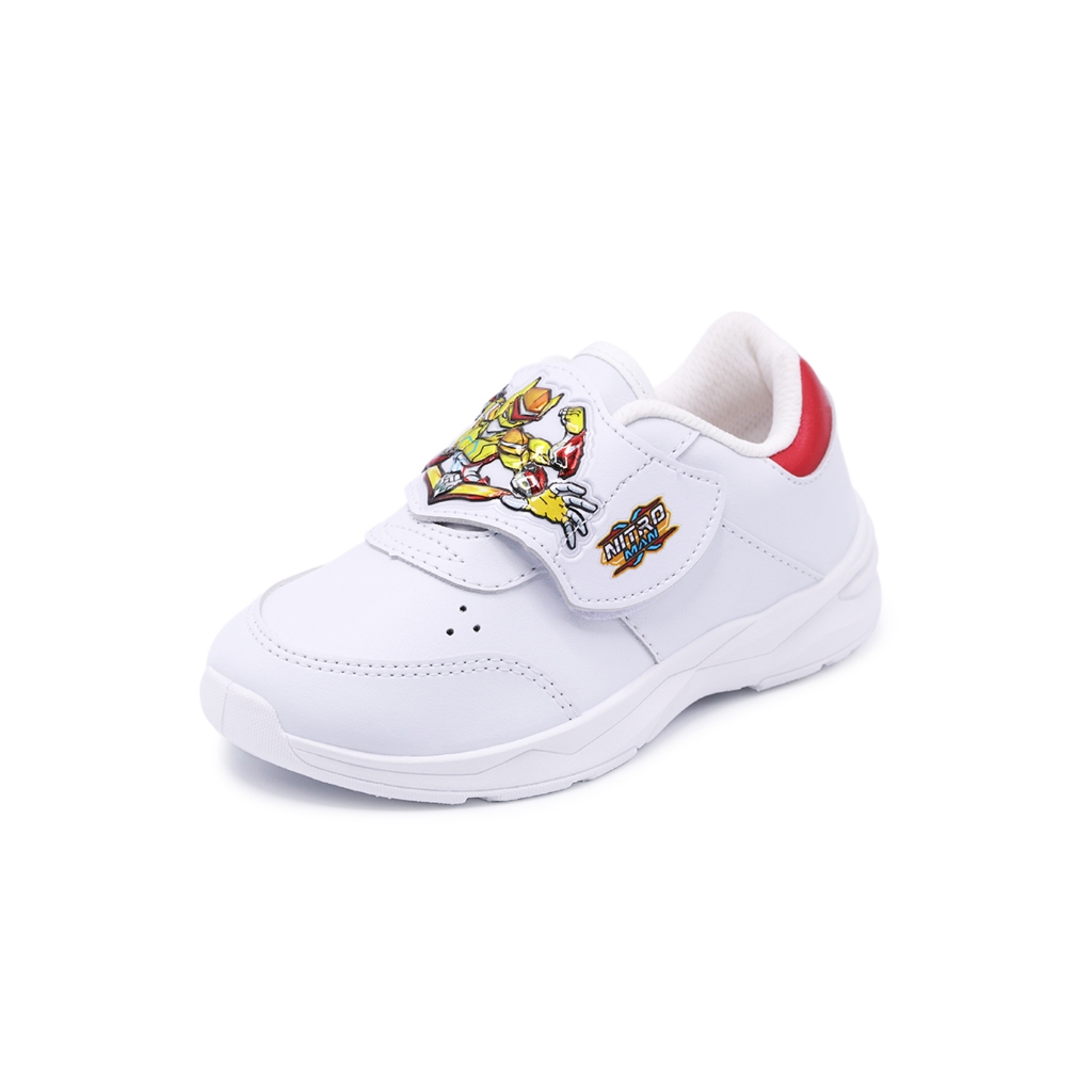 Popteen รองเท้านักเรียนชาย รองเท้าอนุบาล รุ่น Nitro Man (33) สีขาว ไซซ์ 26-32