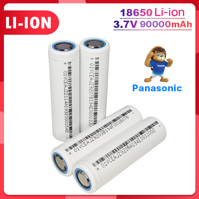 Battery🔥ของแท้ 🔋ถ่านชาร์จ แบตเตอรี่ 18650 Li-ion 3.7V 90000mAh แบตเตอรี่ลิเธียม หัวแบน ถ่านชาร์จคุณภาพสูง แบตเตอรี่