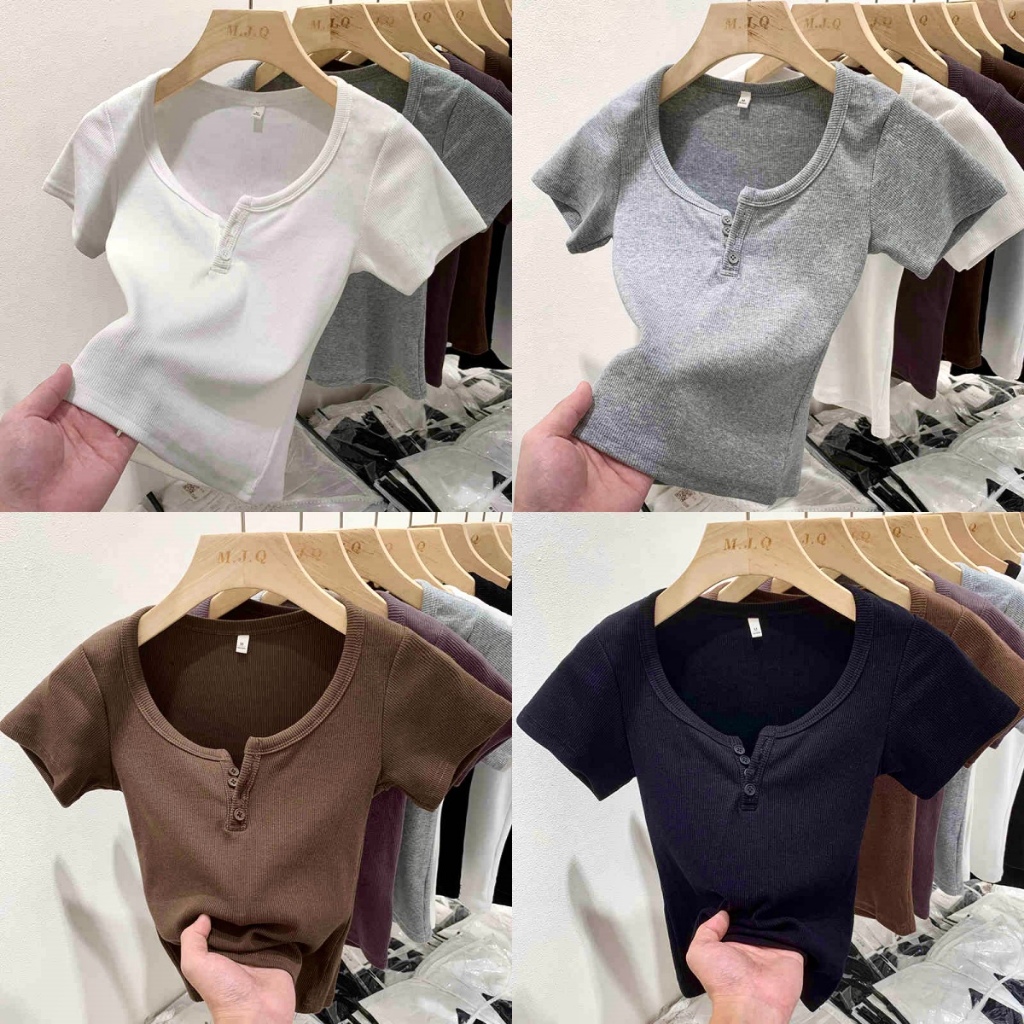 เสื้อเเขนสั้นผู้หญิง เสื้อยืดผู้หญิง เข้ากับทุกสไตส์ สุดชิค ผ้าใส่สบาย ทรงสวย #0280