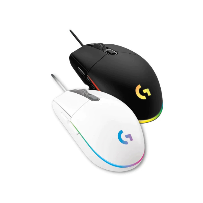 Logitech G102 Optical Wired USB Gaming Mouse Light Sync (Black / White) 8k DPI Customize RGB 6 Programmable Buttons