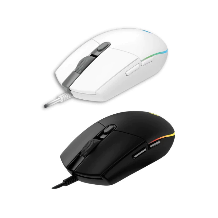 Logitech G102 Optical Wired USB Gaming Mouse Light Sync (Black / White) 8k DPI Customize RGB 6 Programmable Buttons