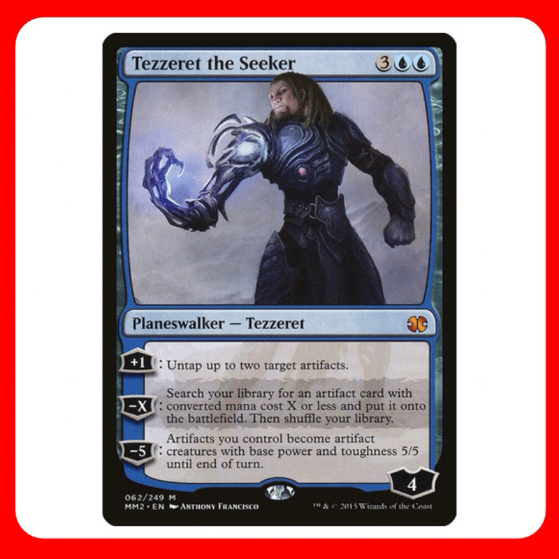 [MTG] Tezzeret the Seeker [MM2] [BLUE] [MYTHIC] [NORMAL] [ENG] (การ์ดเมจิค / Magic the Gathering) [E