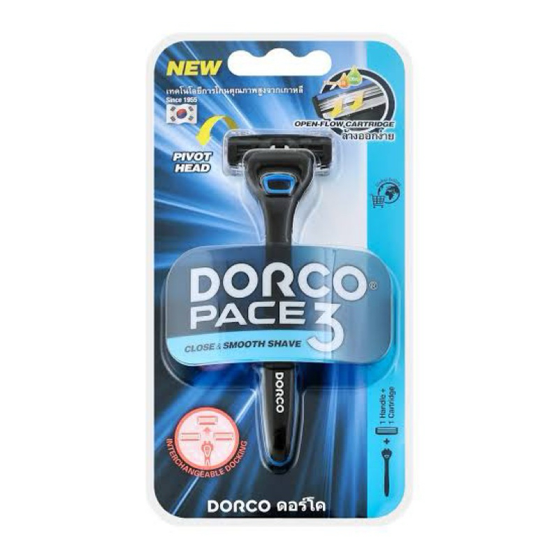 Dorco pace 3 รุ่นใบมีด คอร์โด ด้ามมีดโกน รุ่น เพซ3 พร้อมใบมีด1ชิ้น 🇰🇷
